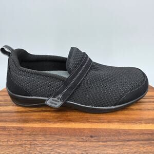 Orthofeet Shoes Womens 8.5 Wide Black Slip On Quincy Orthotic Comfort Walking